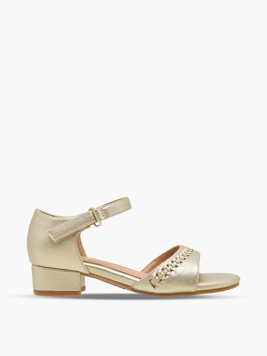 Girls Braided Block Heel Sandals