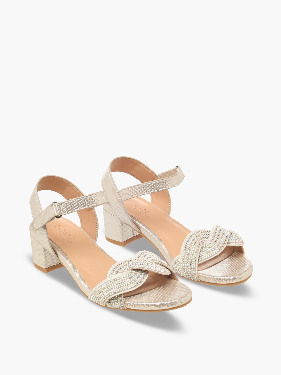 Girls Embellished Block Heel Sandals