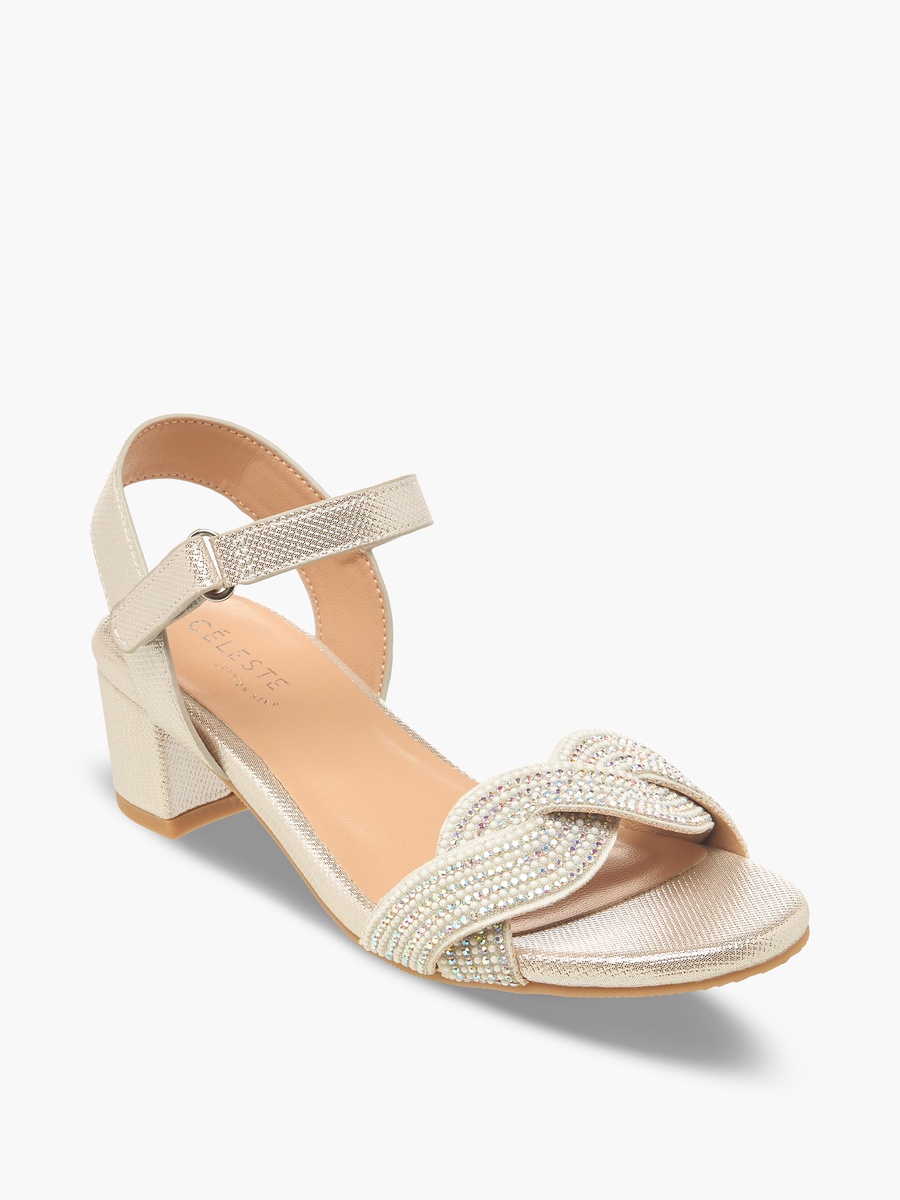 Girls Embellished Block Heel Sandals