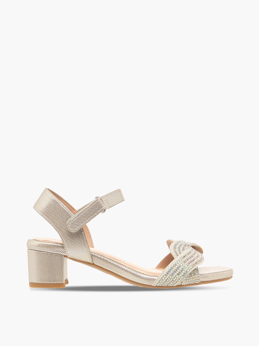 Girls Embellished Block Heel Sandals