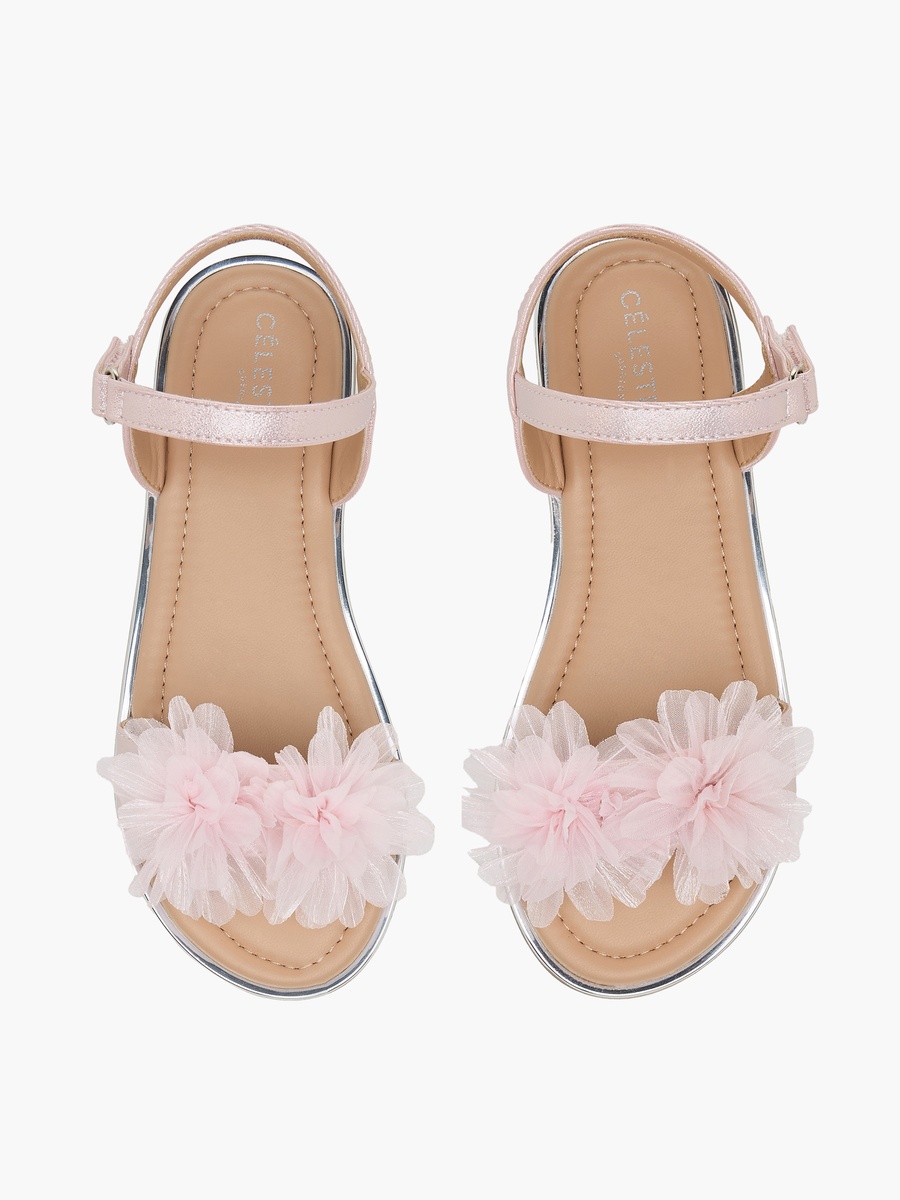 Girls Hook and Loop Flat Sandals