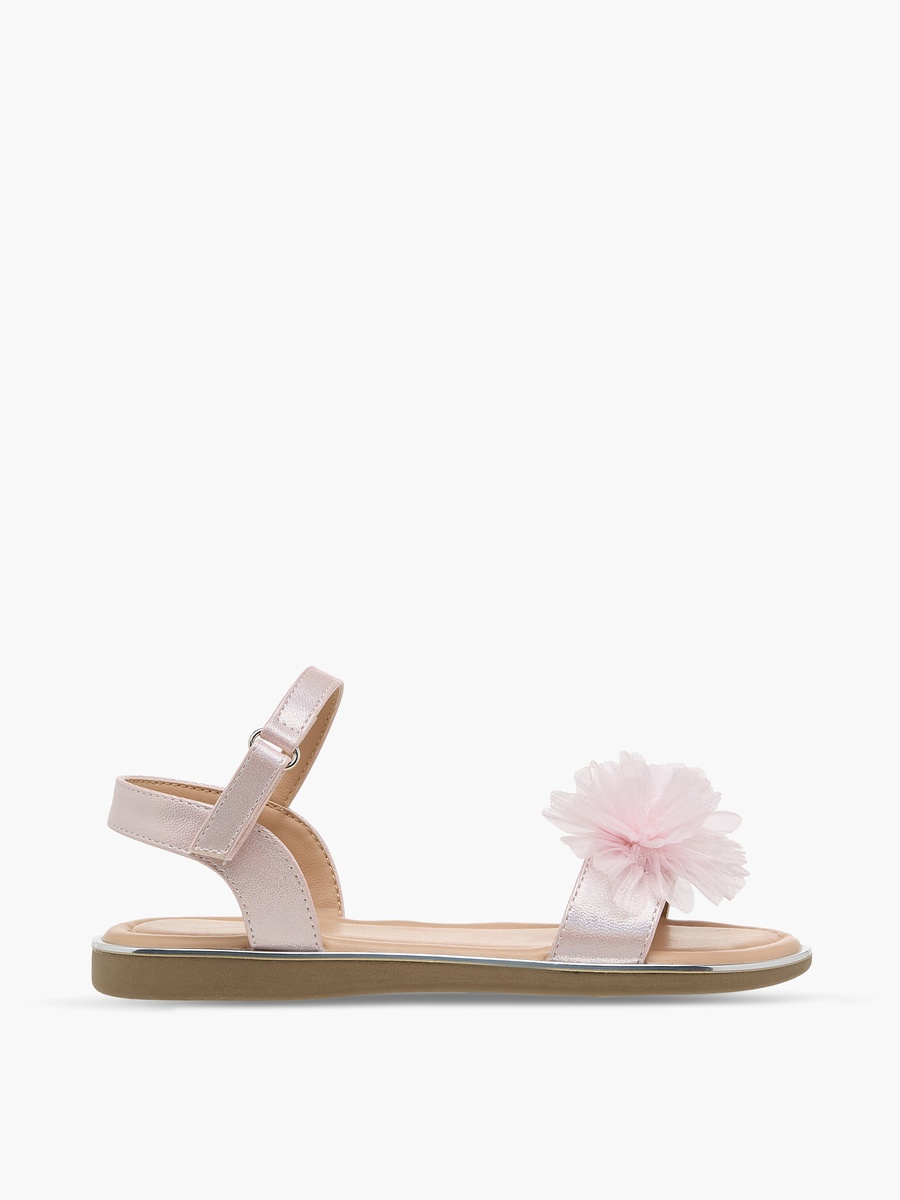 Girls Hook and Loop Flat Sandals