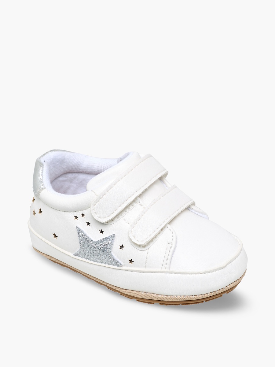 Star Embellished Booties with Hook and Loop Closure