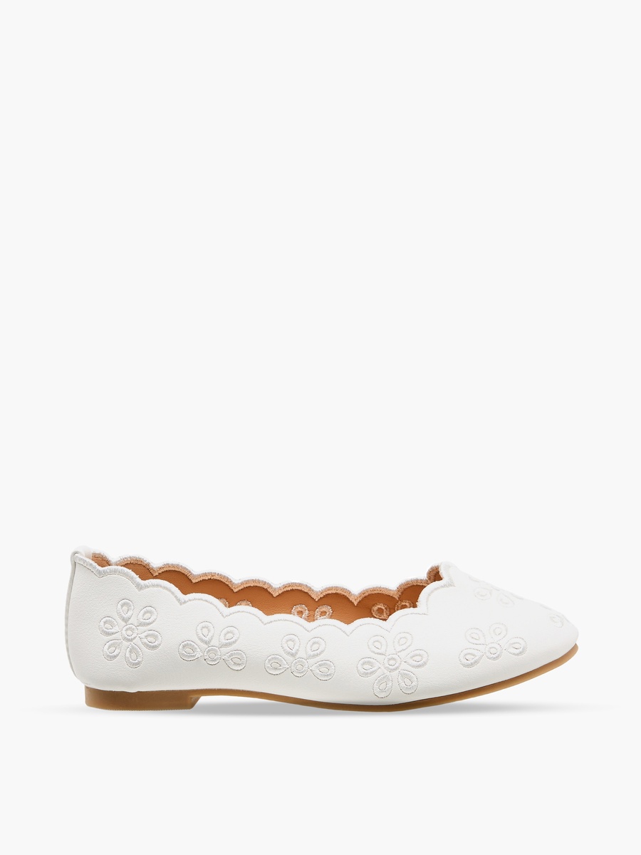 Girls Embroidered Ballerina Shoes