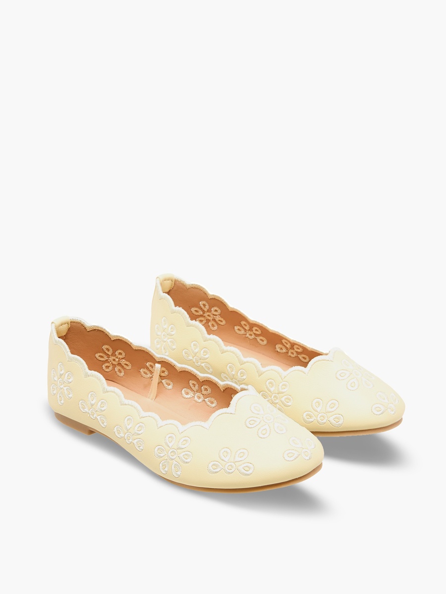 Girls Embroidered Ballerina Shoes