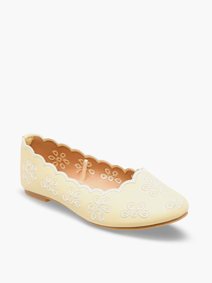 Girls Embroidered Ballerina Shoes