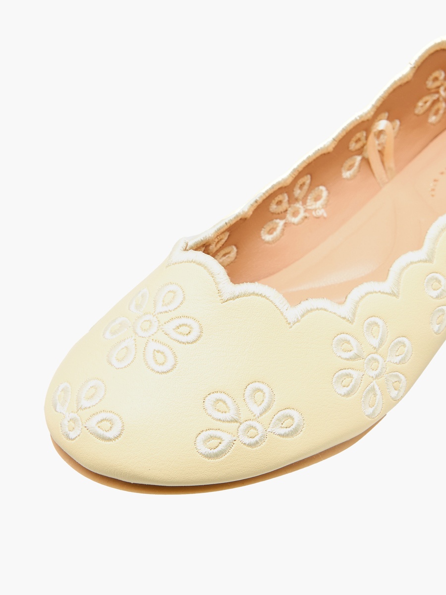 Girls Embroidered Ballerina Shoes
