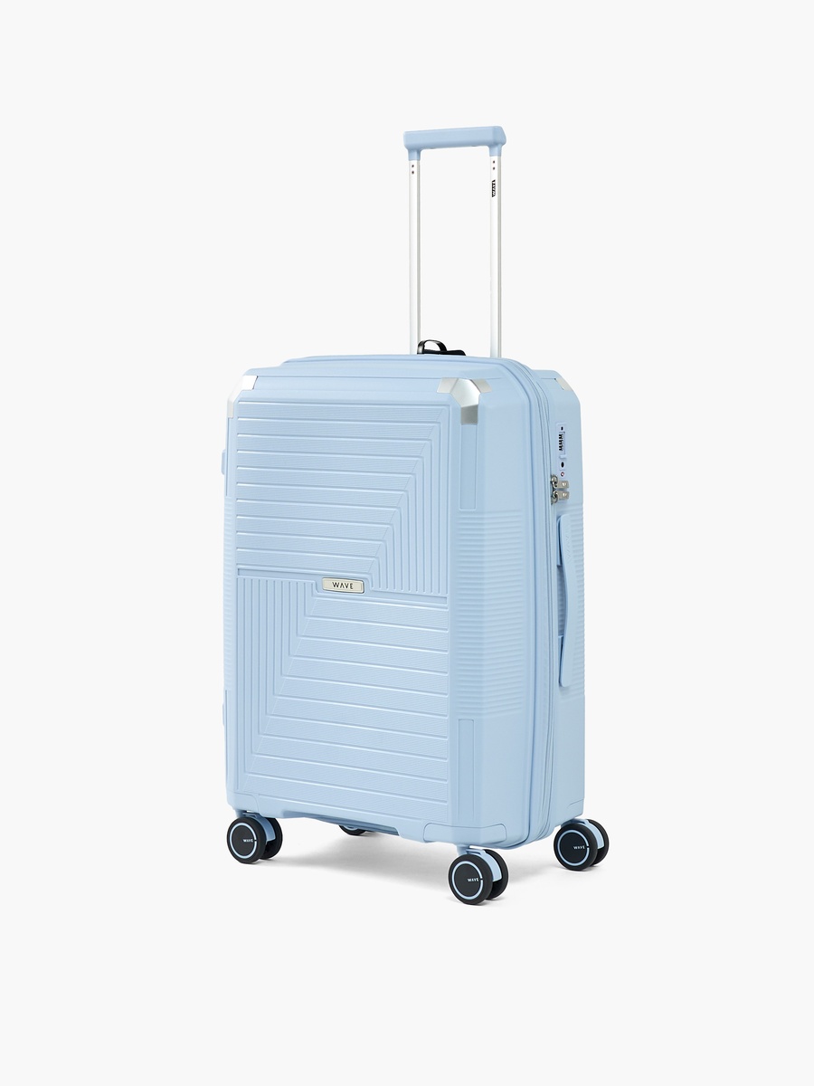 Textured Hardcase Luggage Trolley with Retractable Handle - 24 inches Check-In Bag