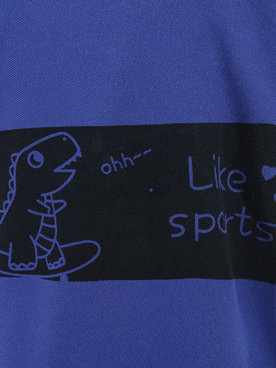 Kids Blue Graphic Print T-Shirt and Shorts Set