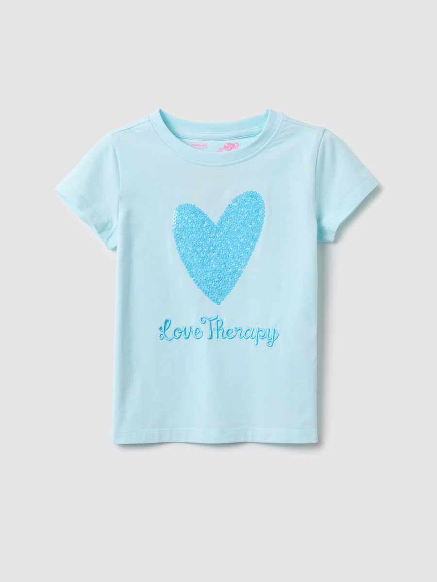 Blue Stretch Cotton Regular Fit T-Shirt