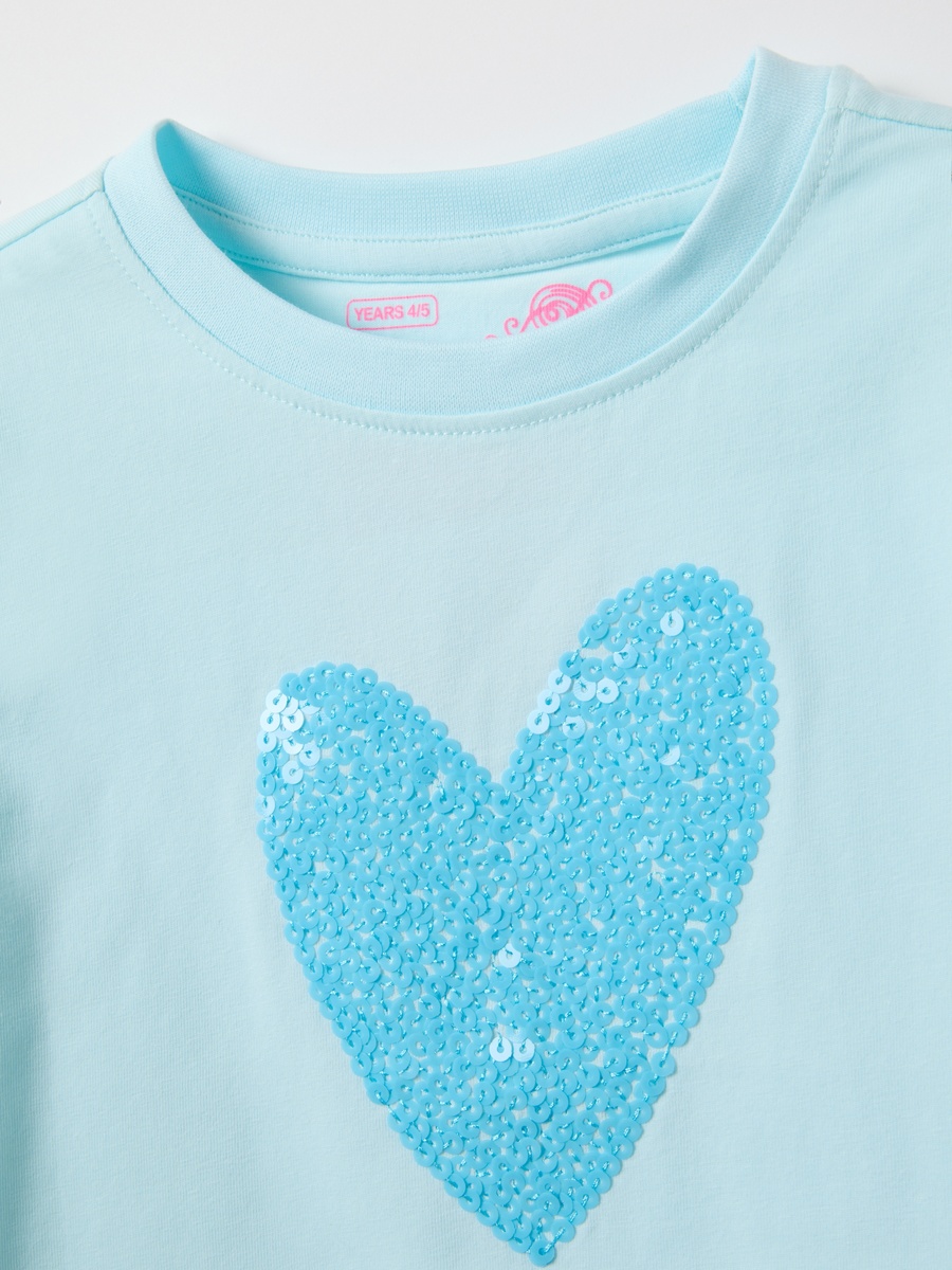 Blue Stretch Cotton Regular Fit T-Shirt