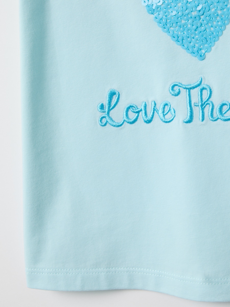 Blue Stretch Cotton Regular Fit T-Shirt