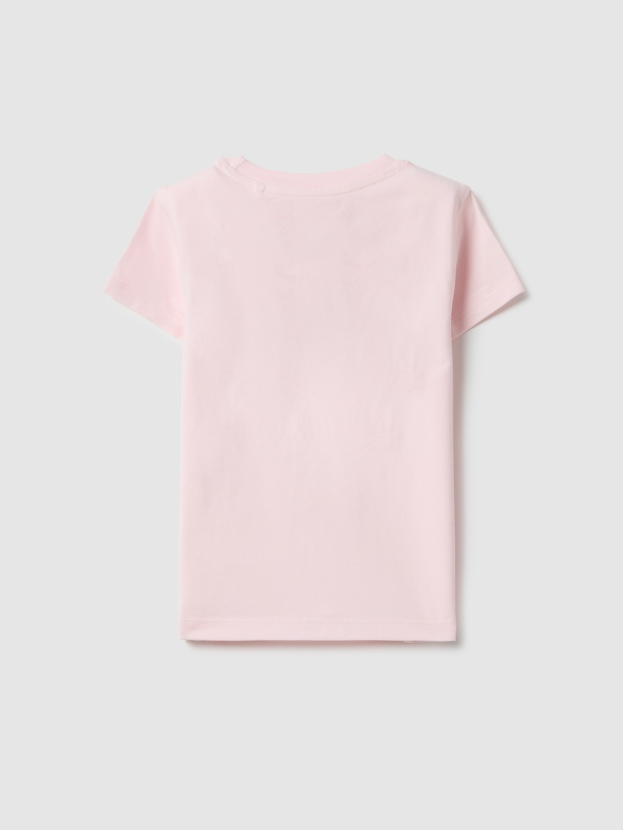 Pink Embroidered Cotton Blend T-Shirt