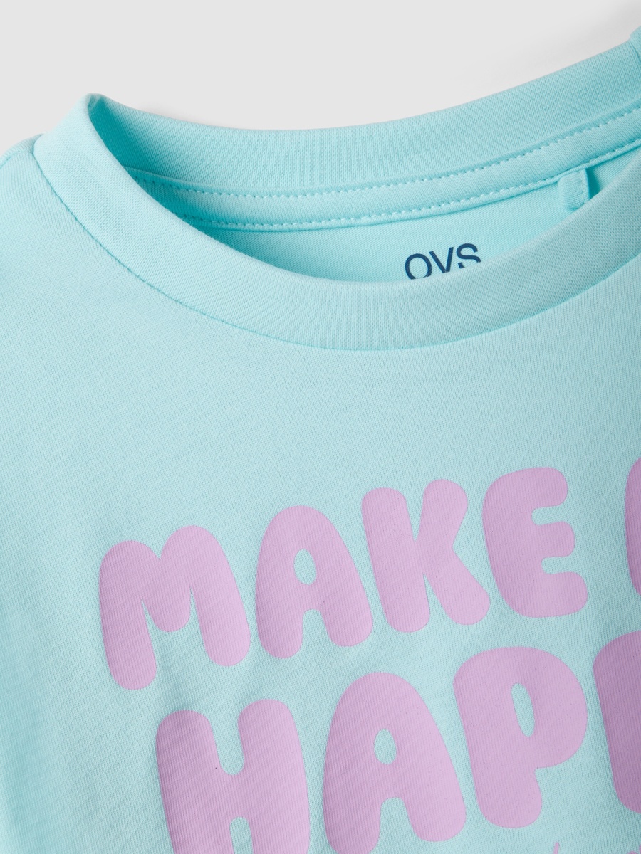 Blue Boxy Fit Pure Cotton Printed T-Shirt