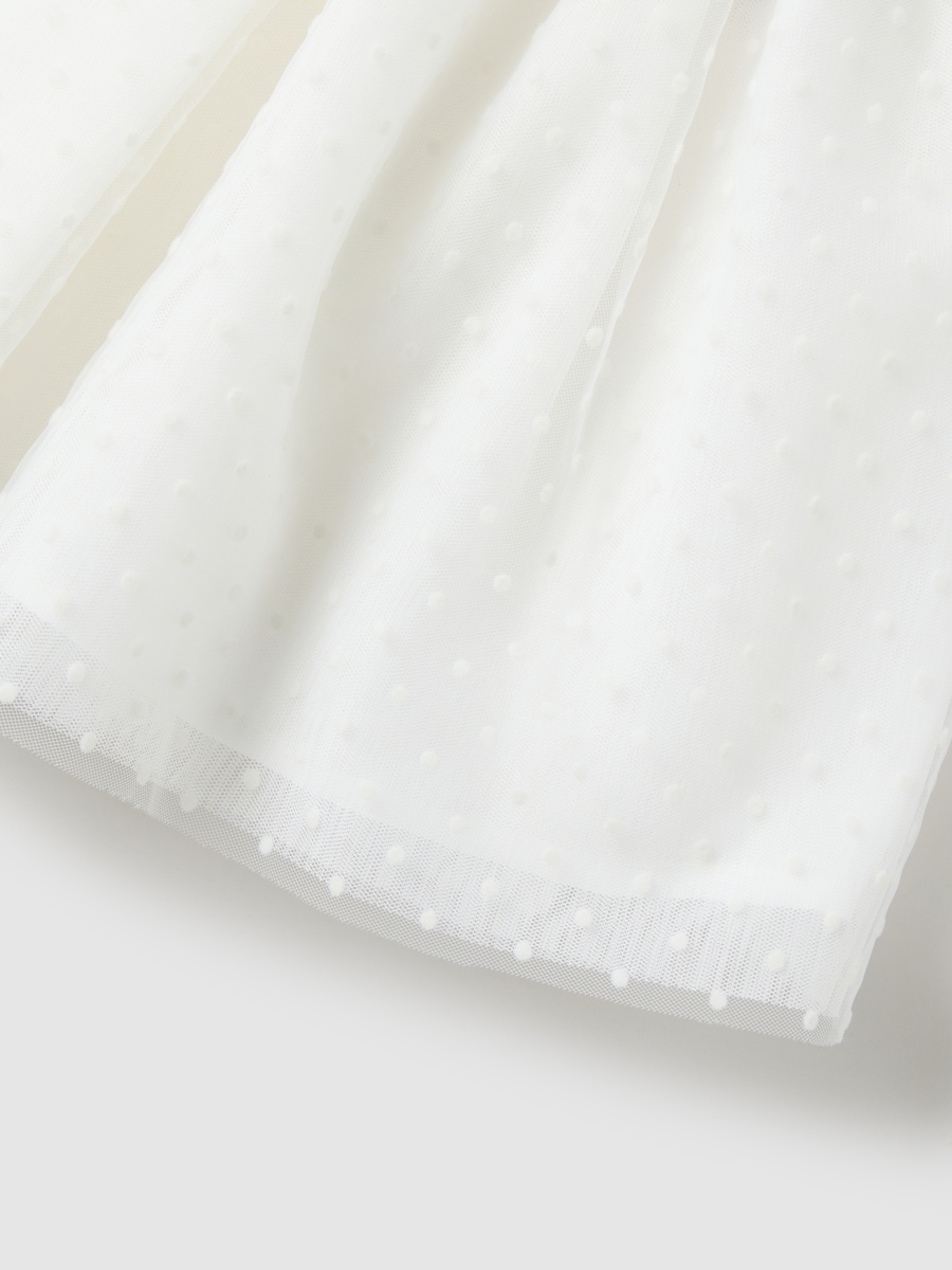 White Mesh Polka Dot Skirt