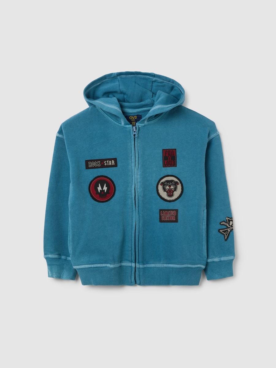 Blue Pure Cotton Regular Fit Sweatshirt
