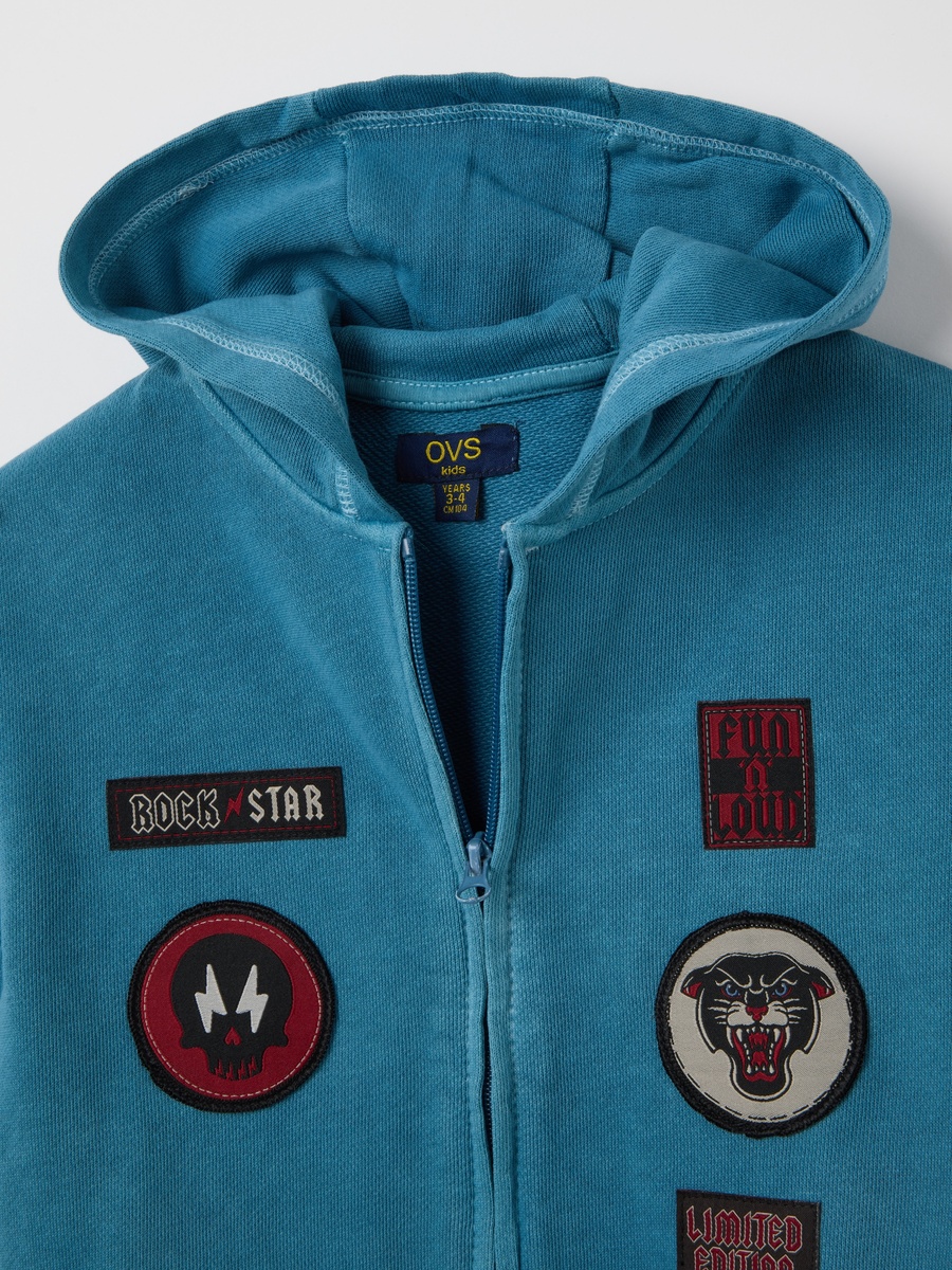 Blue Pure Cotton Regular Fit Sweatshirt