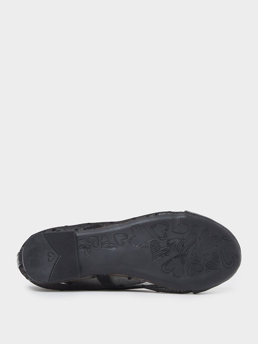 Girls Polka Dot Mesh Slip-On Ballerinas