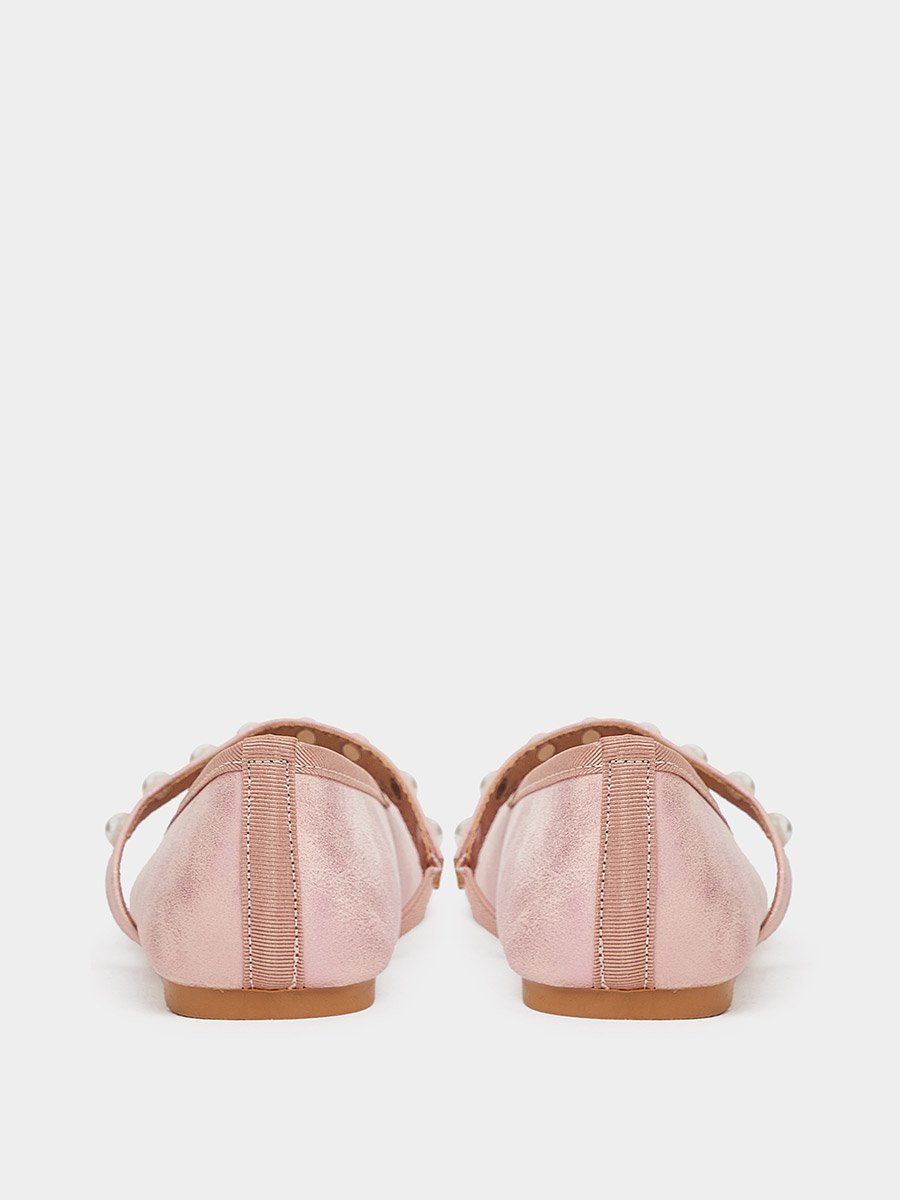 Girls Embellished Strap Slip-On Ballerinas
