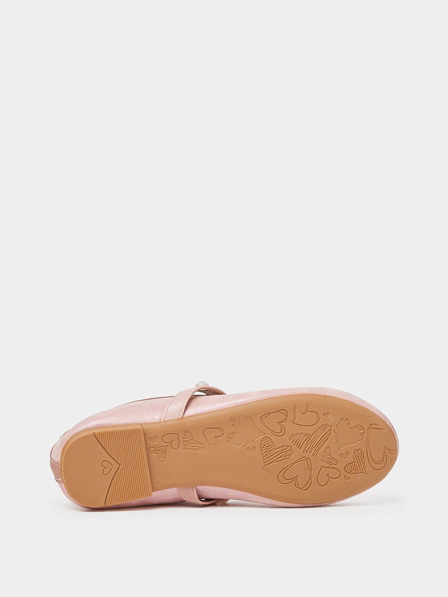 Girls Embellished Strap Slip-On Ballerinas