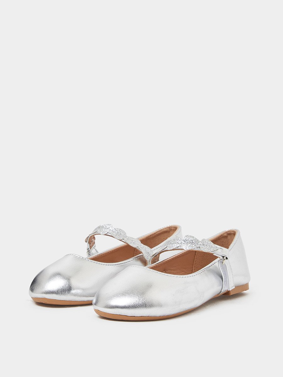 Girls Metallic Mary Jane Ballerinas