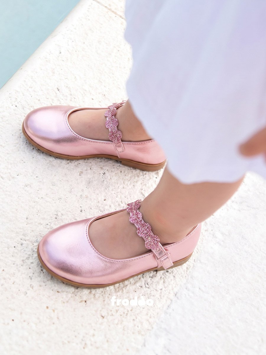 Girls Embellished Strap Ballerinas