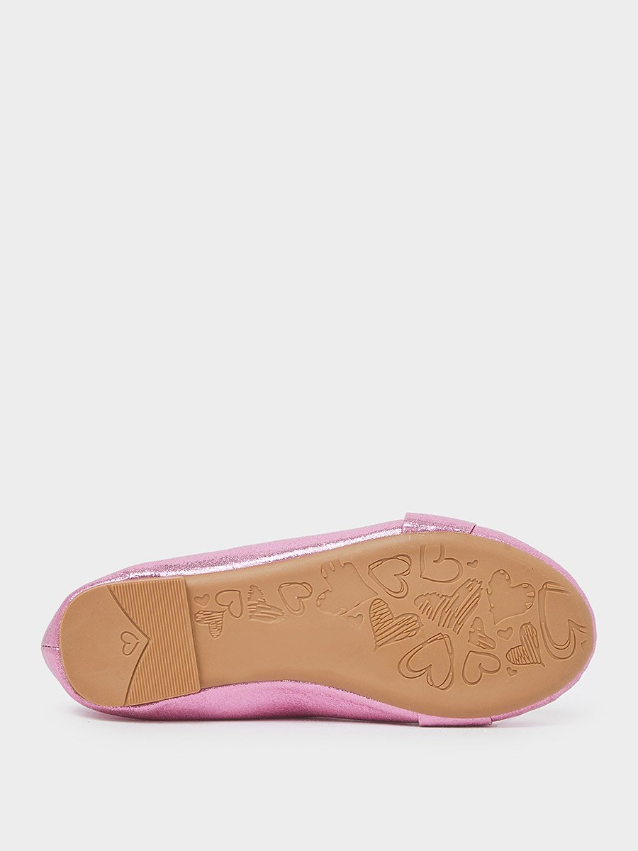 Girls Metallic Bow Ballerinas