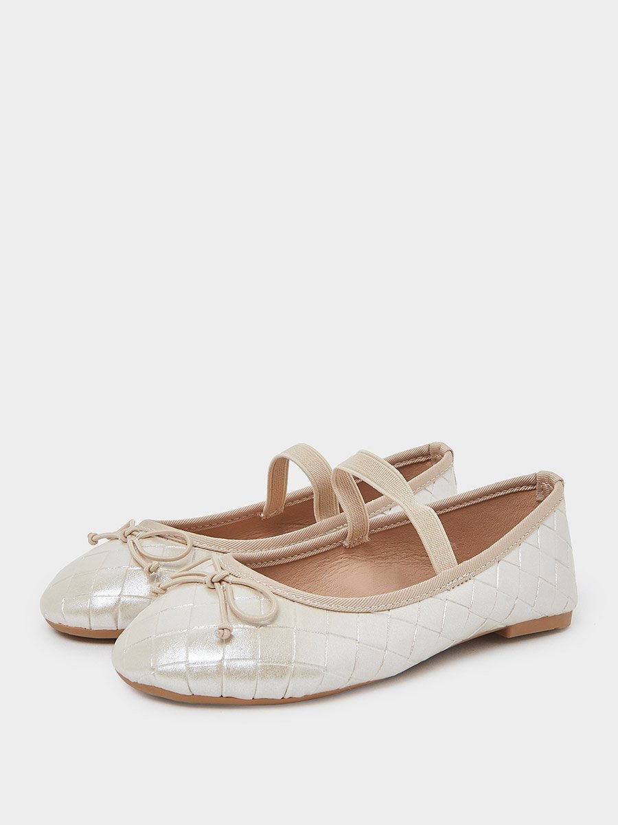 Girls Textured Ballerinas