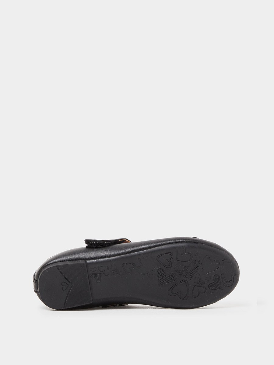 Girls Bow Detail Velcro Ballerina Shoes