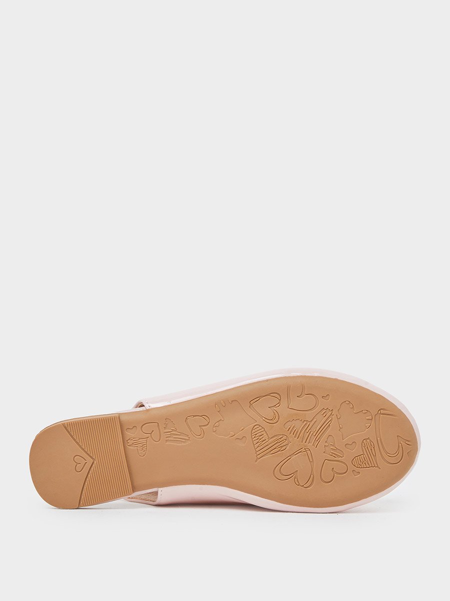 Teen Girls Patent Slingback Ballerinas with Flower Detail