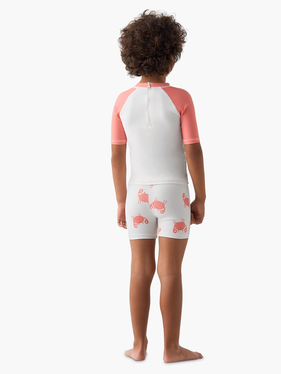 Boys Crab Print Rash Guard Set