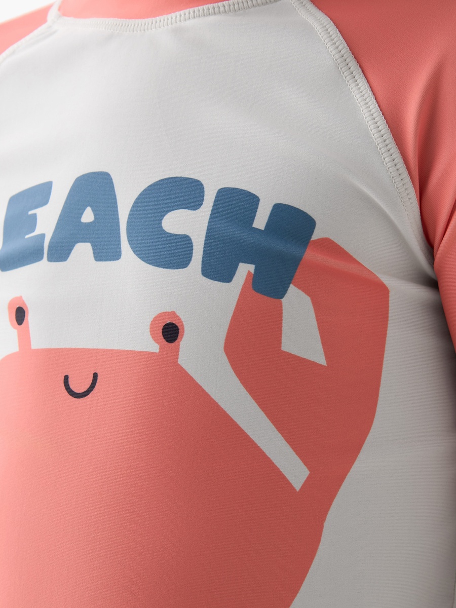Boys Crab Print Rash Guard Set