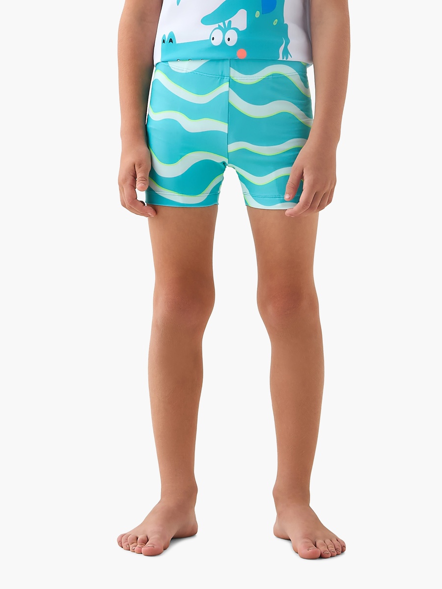 Boys Crocodile Print Rash Guard Set