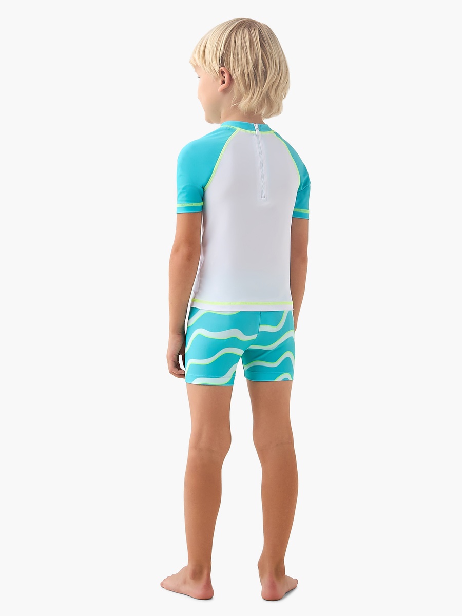 Boys Crocodile Print Rash Guard Set