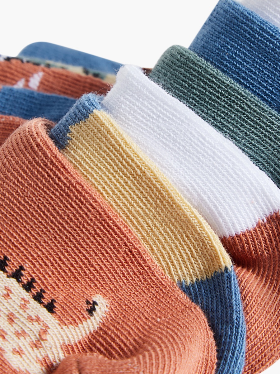 Pack of 7 Baby Boys Socks with Dinosaur Print