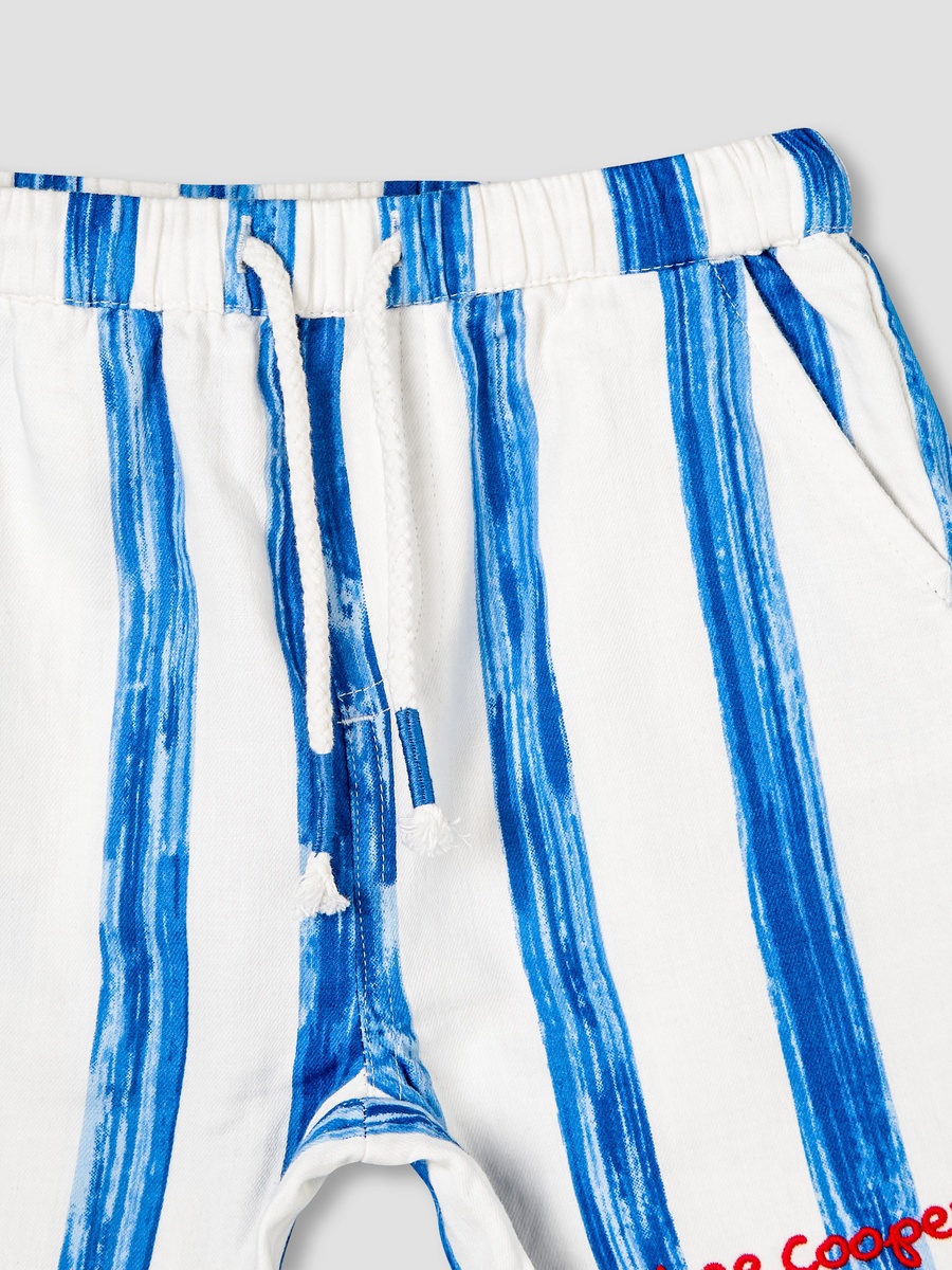 Camp Collar Short Sleeves Shirt and Shorts Set with Stripes