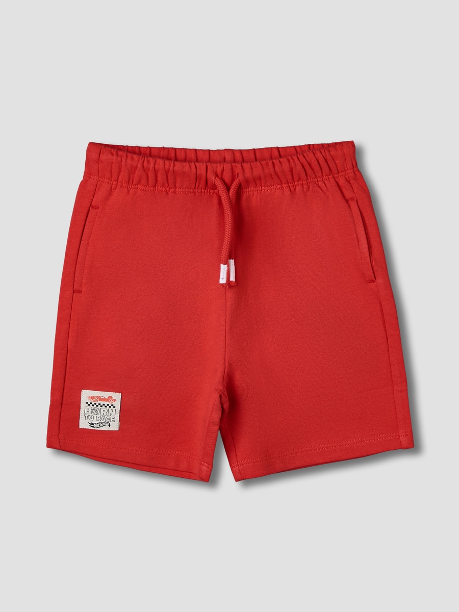 Crew Neck Short Sleeves T-Shirt and Shorts Set with Hot Wheels Print