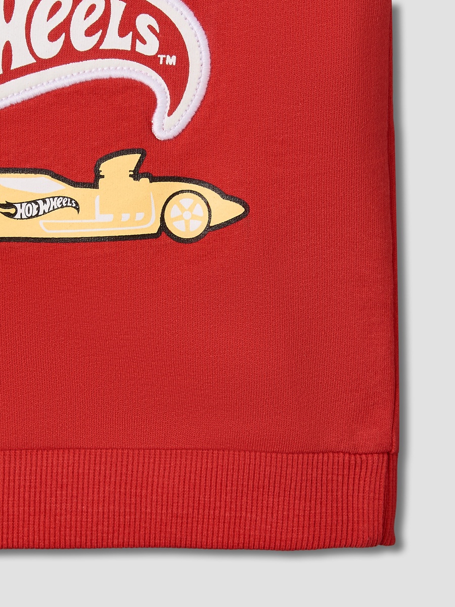 Crew Neck Short Sleeves T-Shirt and Shorts Set with Hot Wheels Print