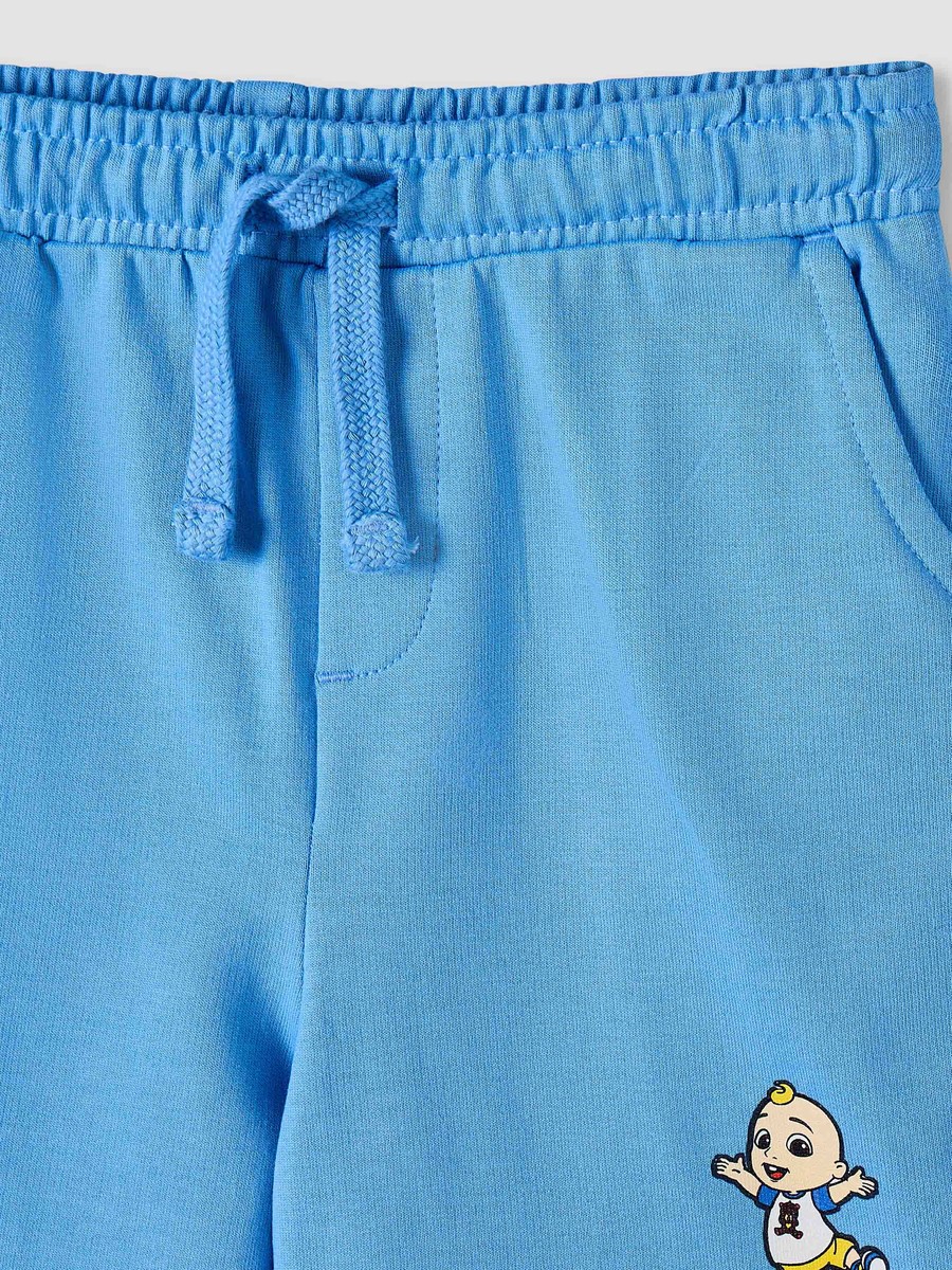 Crew Neck Short Sleeves T-Shirt and Shorts Set with Cocomelon Print