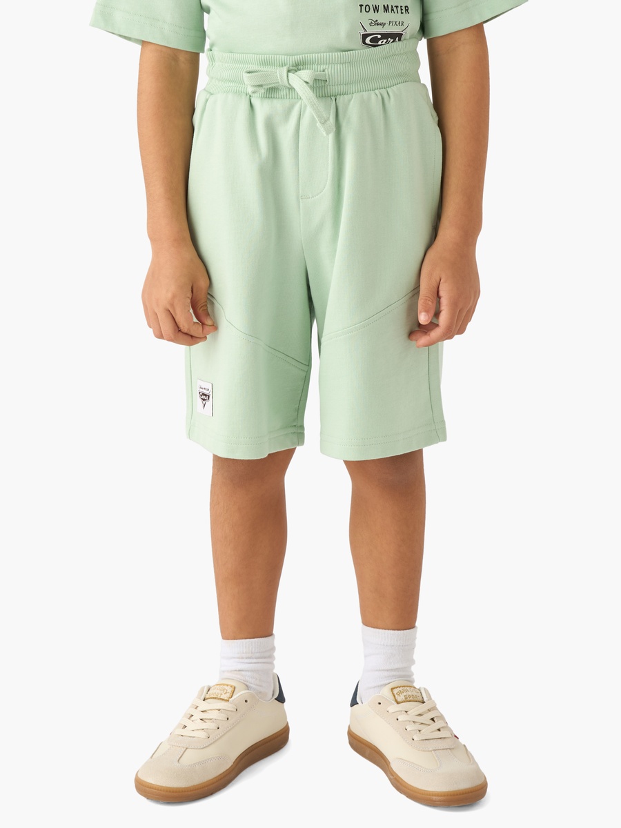 Crew Neck Short Sleeves T-Shirt and Shorts Set with Cars Print