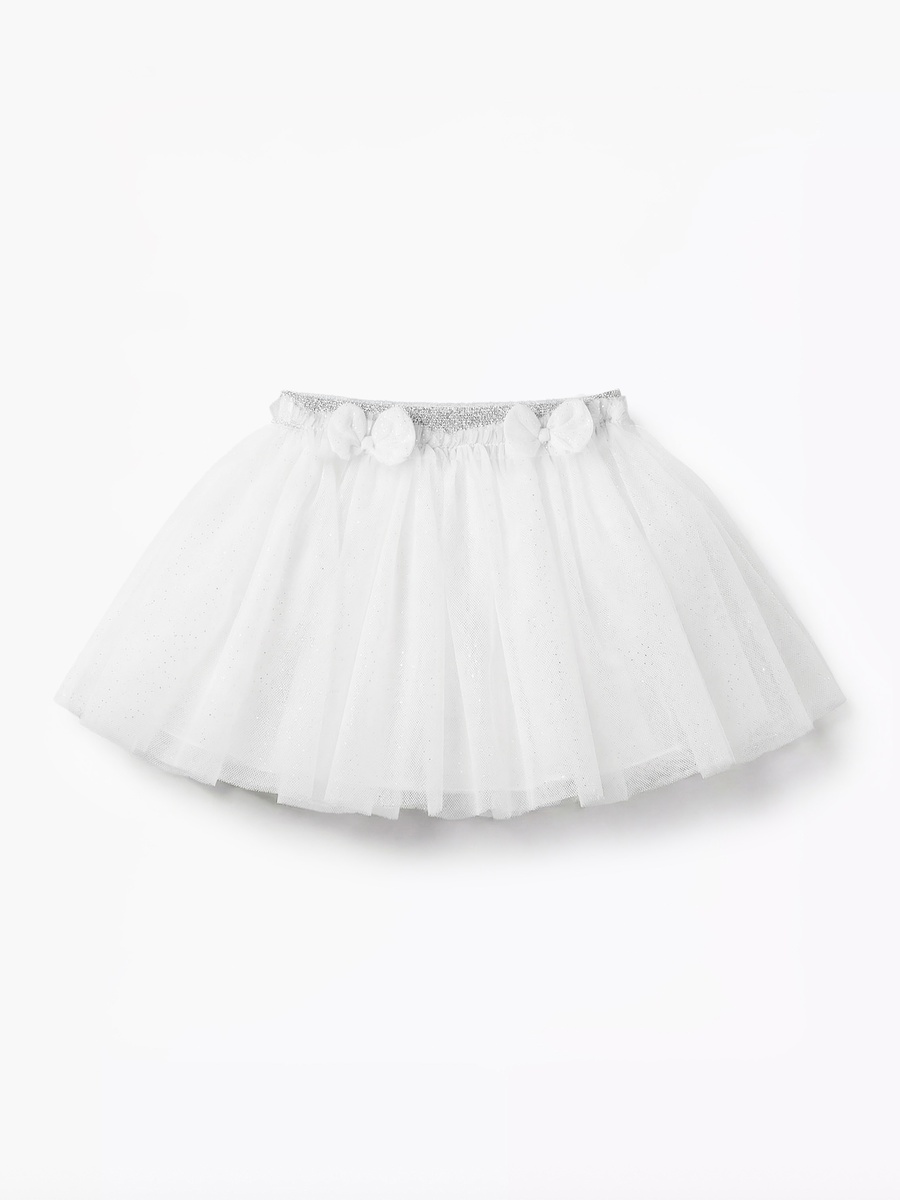 Ruffle Neck Short Sleeves Top and Skirt Set with Embellished Design