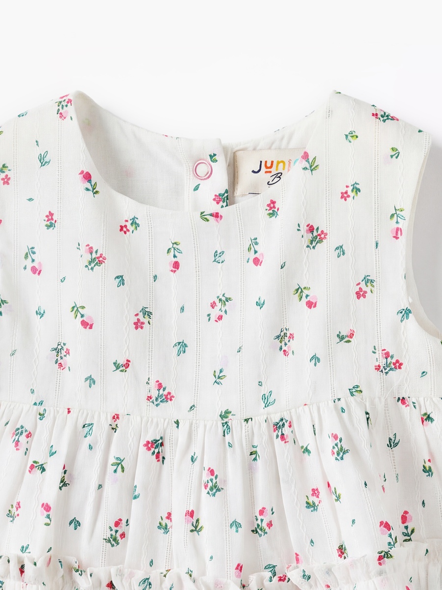 Round Neck Sleeveless Top and Shorts Set with Floral Print