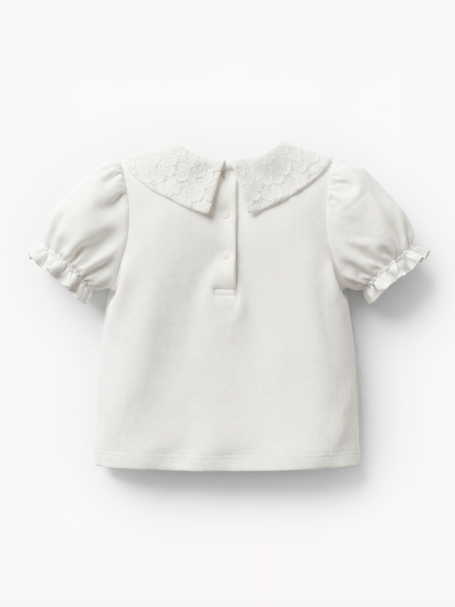 Round Neck Short Sleeves Top and Jeans Set with Bow Detail