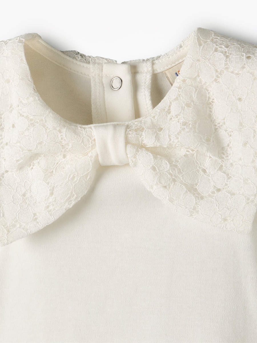 Round Neck Short Sleeves Top and Jeans Set with Bow Detail