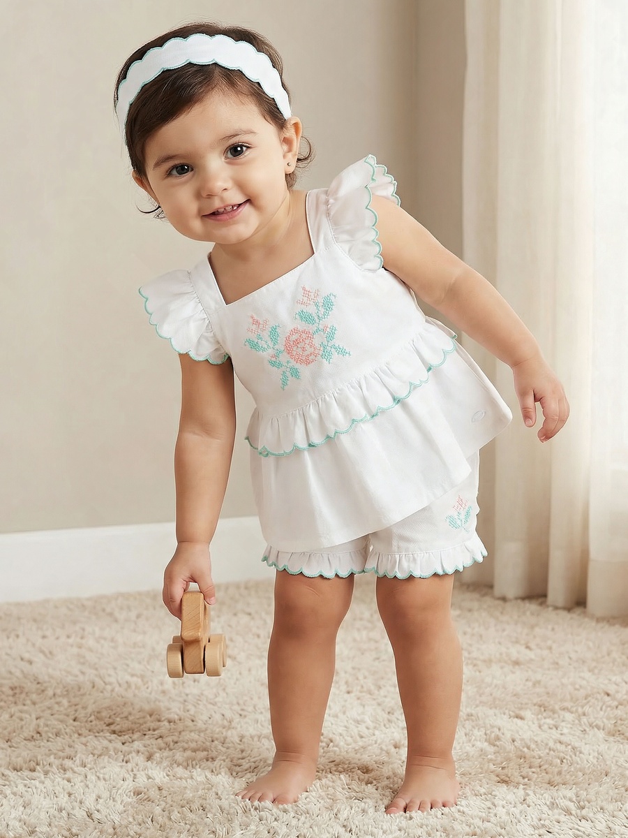 Square Neck Sleeveless Top and Shorts Set with Headband