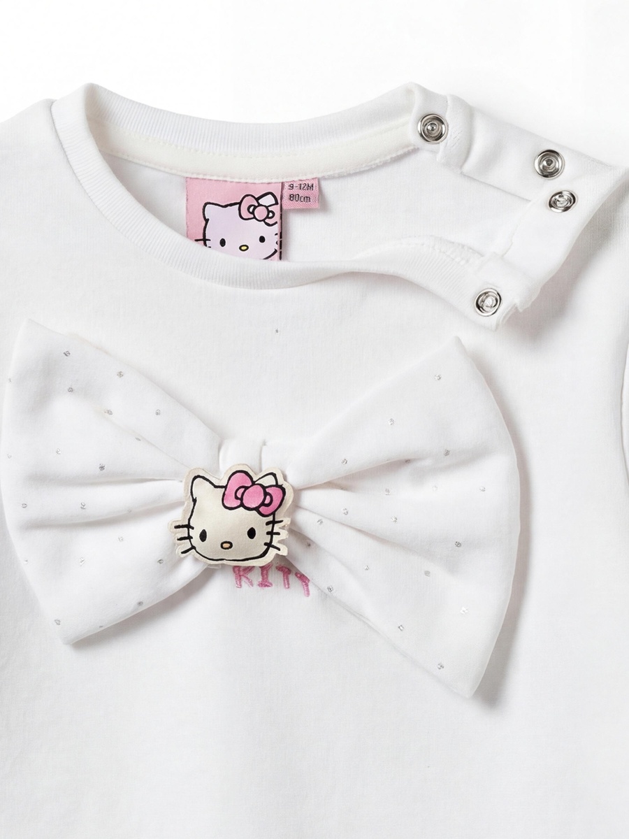 Round Neck Long Sleeves Top and Pants Set with Hello Kitty Accent