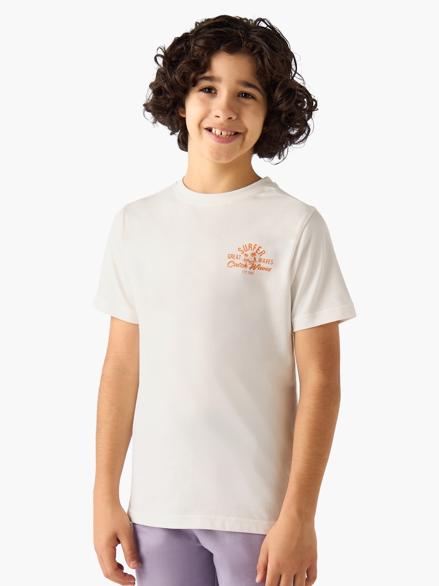 Set of 3 Crew Neck Short Sleeves T-Shirt and Shorts Set with Print