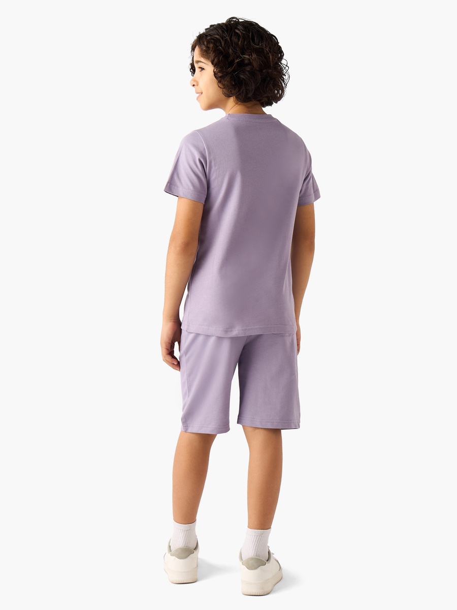 Set of 3 Crew Neck Short Sleeves T-Shirt and Shorts Set with Print