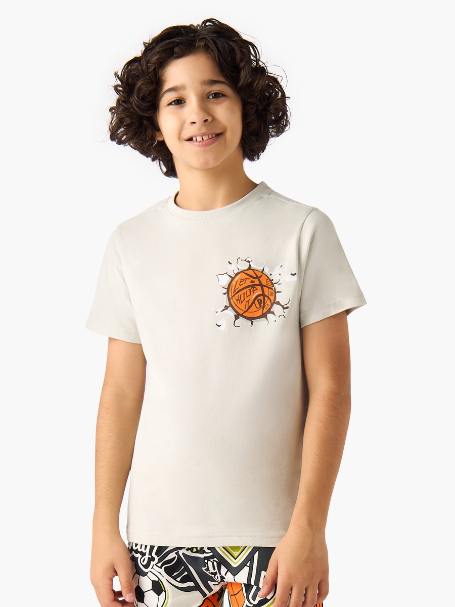 Set of 3 Crew Neck Short Sleeve T-Shirt and Shorts Set with Gaming Print