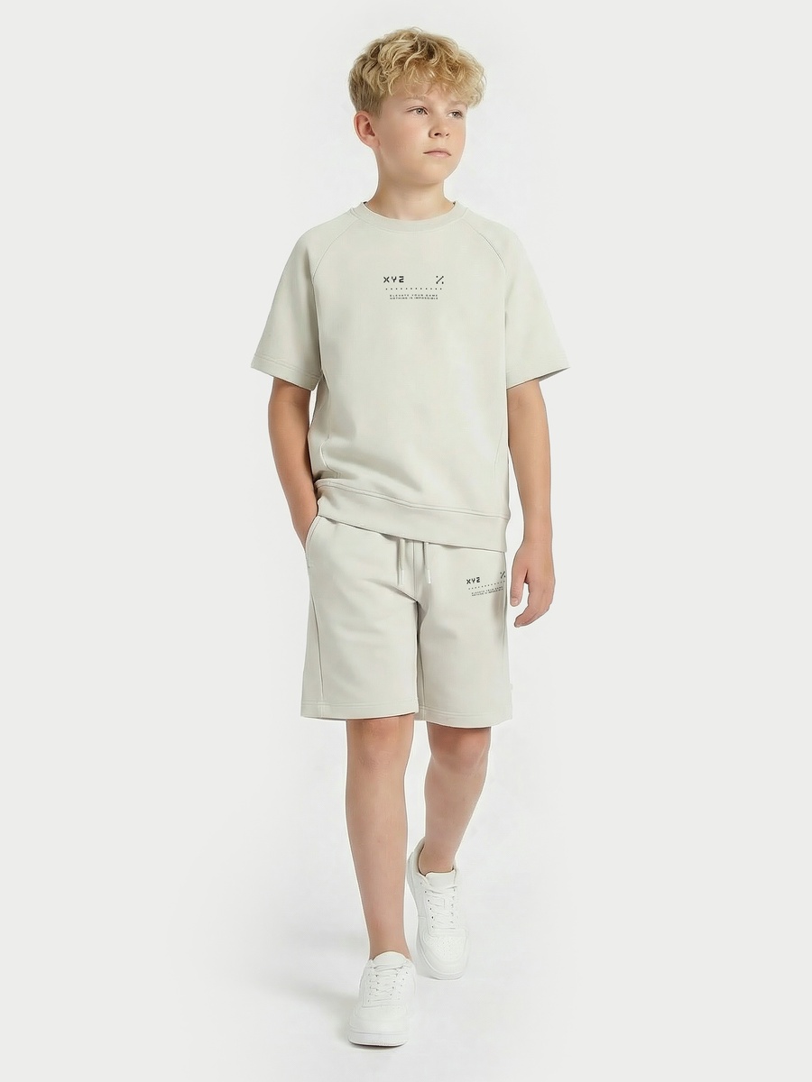 Crew Neck Short Sleeves T-Shirt and Shorts Set with Print